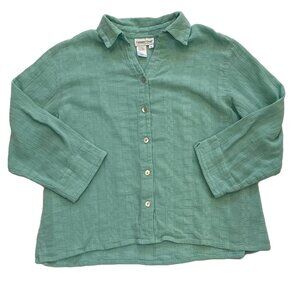 Coldwater Creek Green Button Down Shirt
